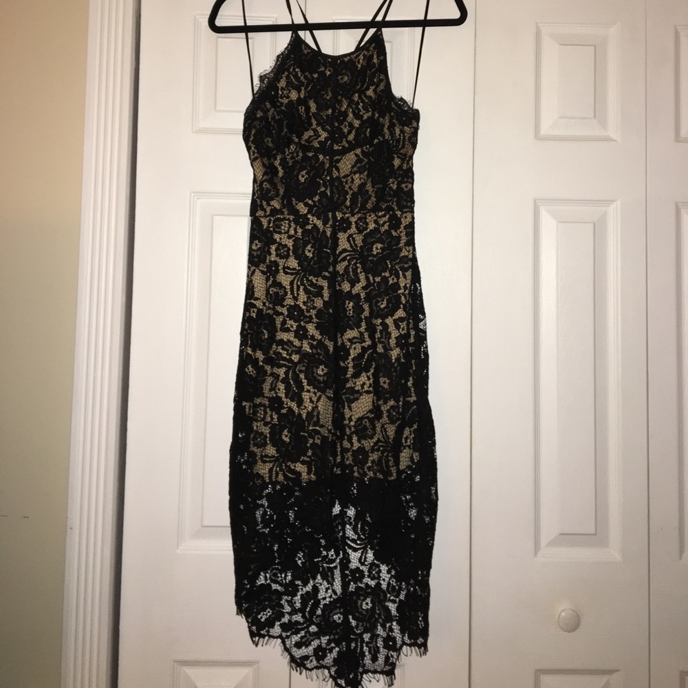 Black lace cocktail dress